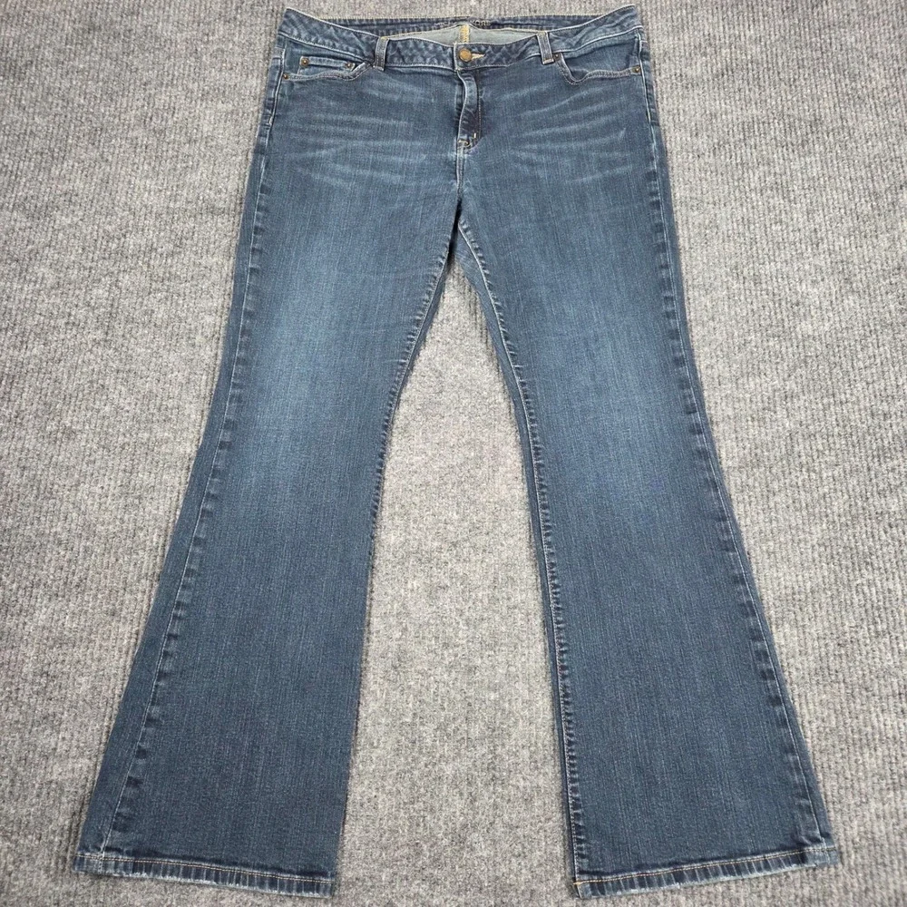 Michael Kors‎ Womens 16S Dark Wash Bootcut Denim Jeans Blue Mid Rise Stretch